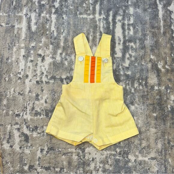 Avon Other - Vintage 1970s Avon Yellow Summer Bib Overall Shorts 3 months